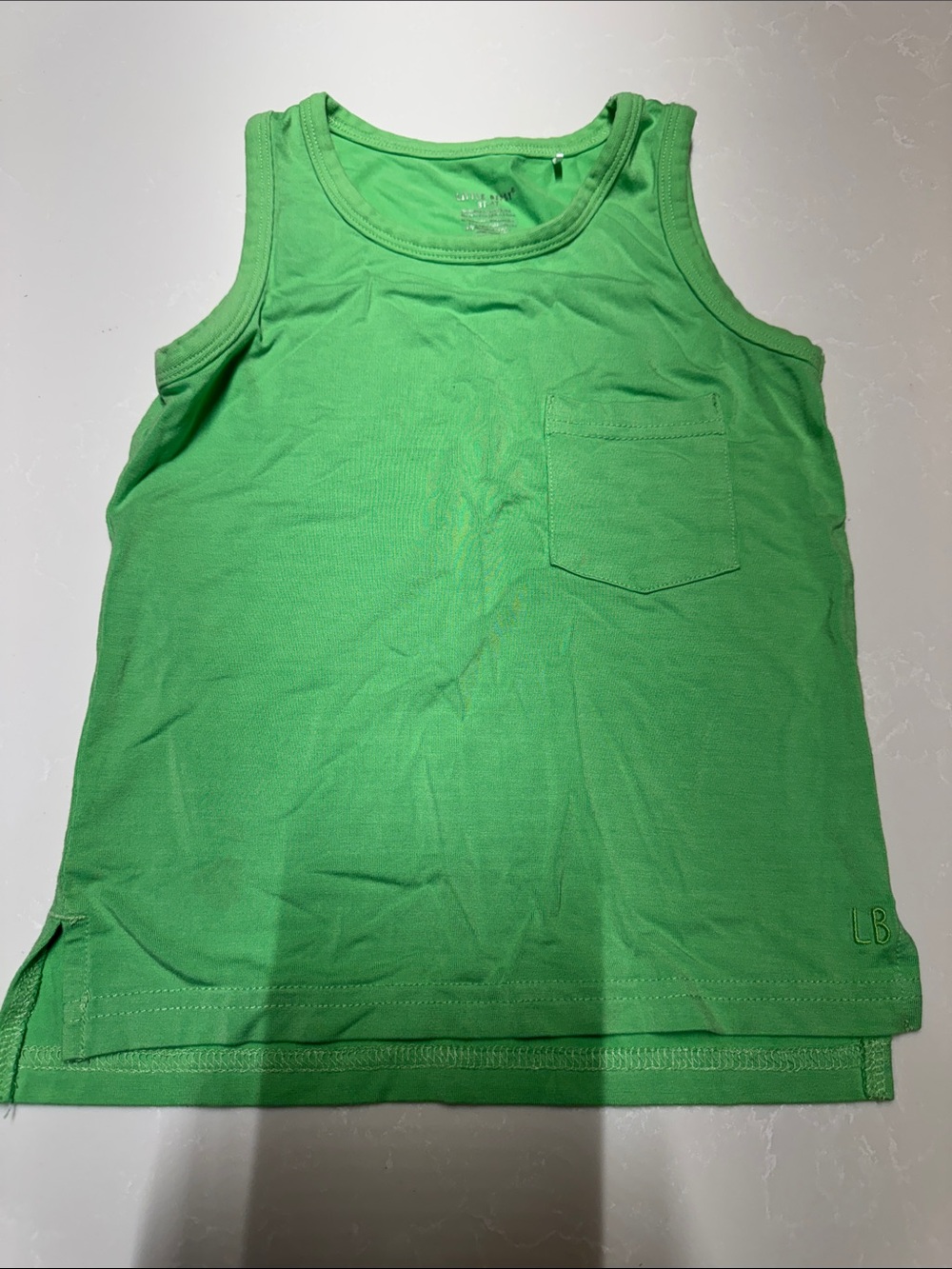Little Bipsy Bright Green Pocket Tank Top